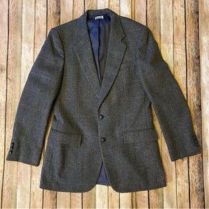 Vintage Luxury Chadmore Wool Blend Herringbone L 38 Gray/Blue/Orange Mens Blazer
